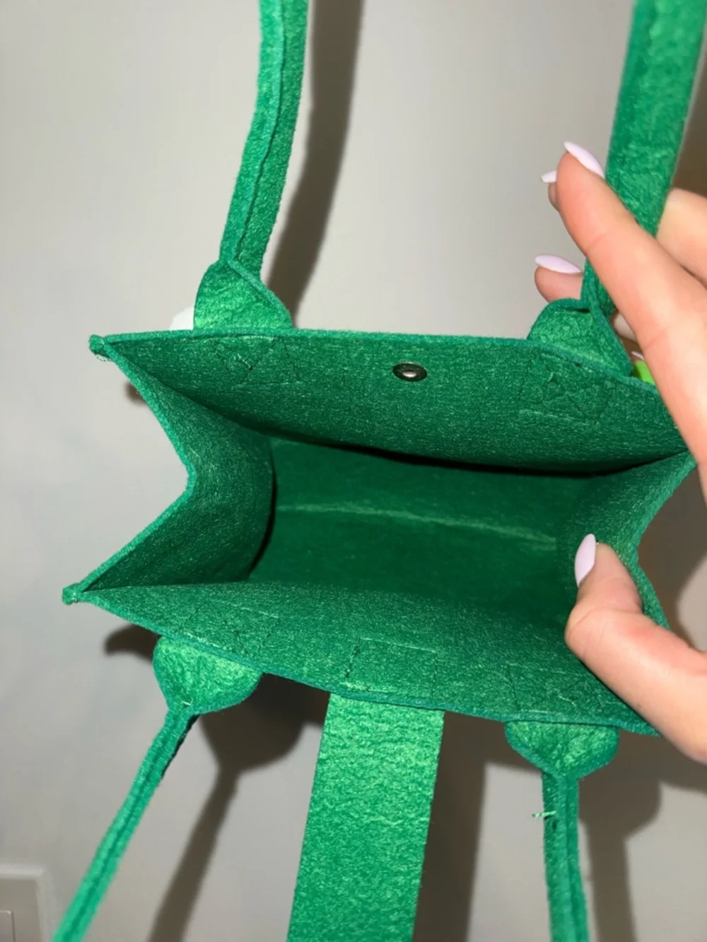 Green reusable goodie tote bag